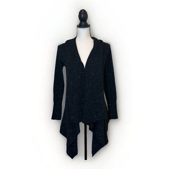 C By Bloomingdale’s Cashmere Sweater Women’s XS Black With White Specks Flowy - Picture 1 of 8